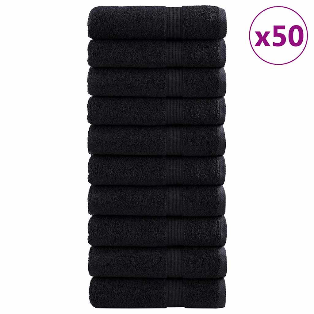 Asciugamano per Ospiti SOLUND 50 pcs Nero 50 x 100 cm 550 gsm