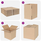 Scatola Pieghevole 50 pcs Naturale 20 x 20 x 20 cm Cartone