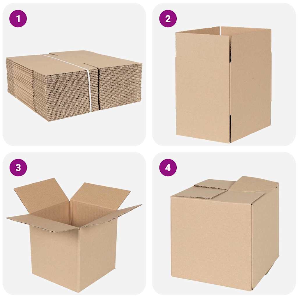 Scatola Pieghevole 50 pcs Naturale 20 x 20 x 20 cm Cartone