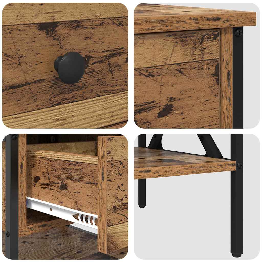 Comodino con cassetto Legno vecchio 40 x 42 x 45 cm
