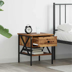 Comodino con cassetto 2 pcs Legno vecchio 40 x 42 x 45 cm