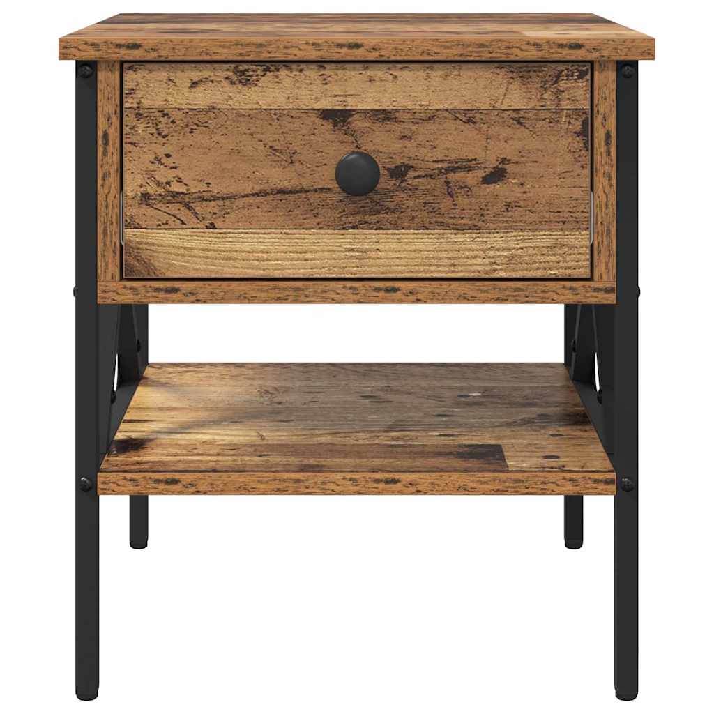 Comodino con cassetto 2 pcs Legno vecchio 40 x 42 x 45 cm