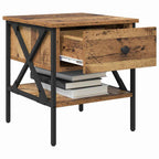 Comodino con cassetto 2 pcs Legno vecchio 40 x 42 x 45 cm