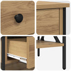 Comodino con cassetto rovere artigianale 40 x 42 x 45 cm
