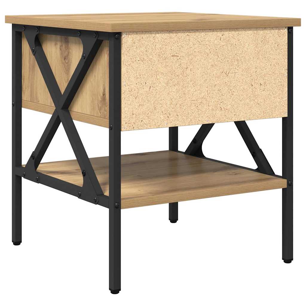 Comodino con cassetto 2 pcs rovere artigianale 40 x 42 x 45 cm