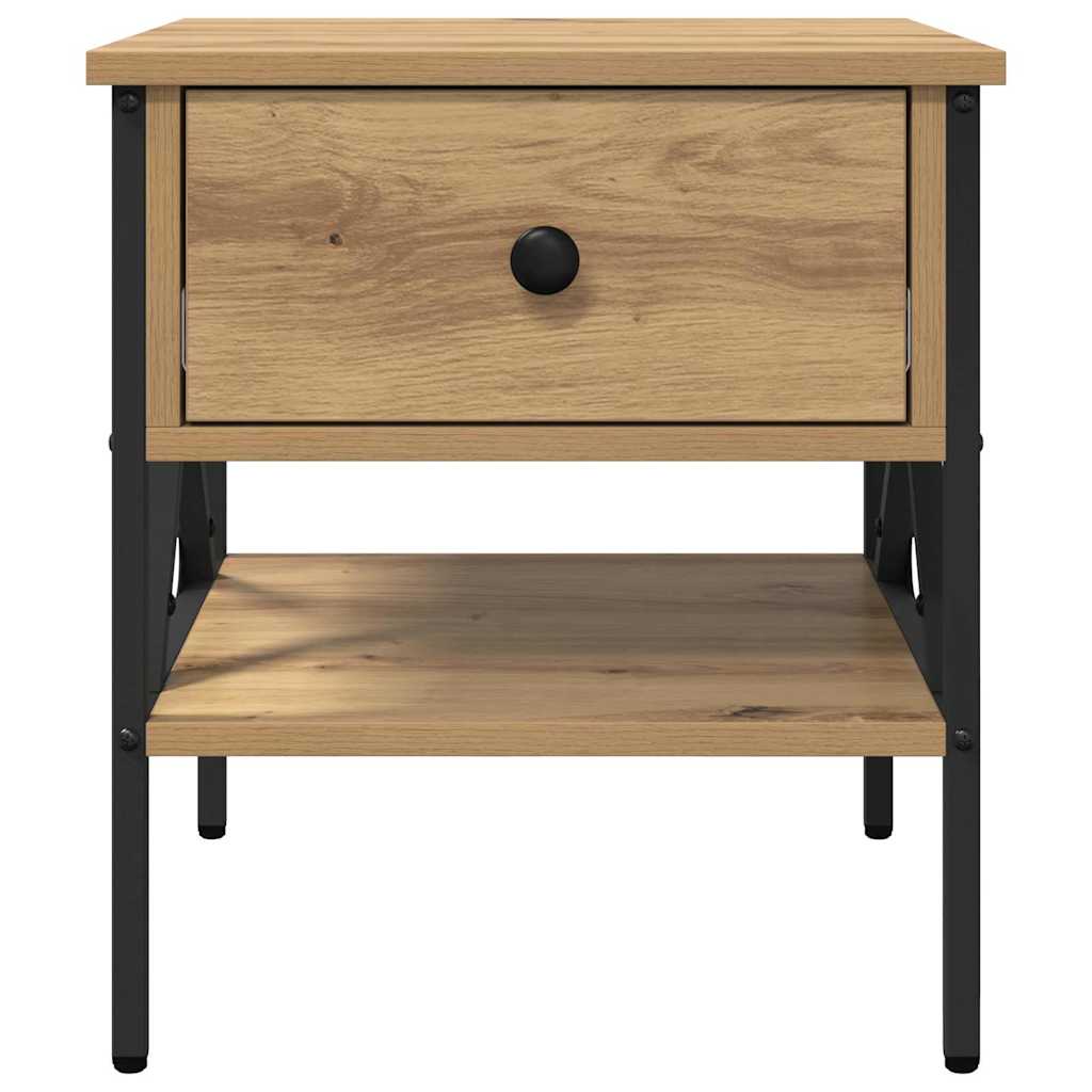 Comodino con cassetto 2 pcs rovere artigianale 40 x 42 x 45 cm