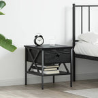 Comodino con cassetto Rovere nero 40 x 42 x 45 cm