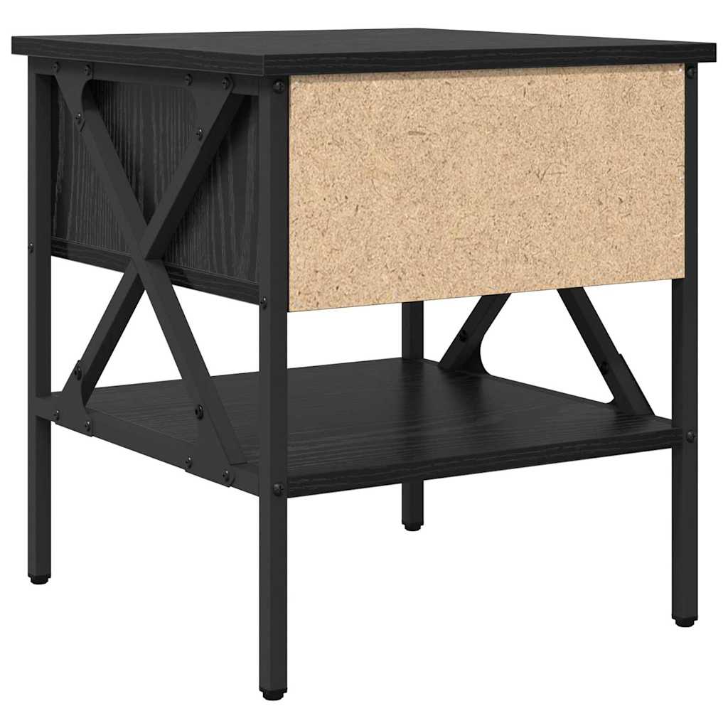 Comodino con cassetto Rovere nero 40 x 42 x 45 cm