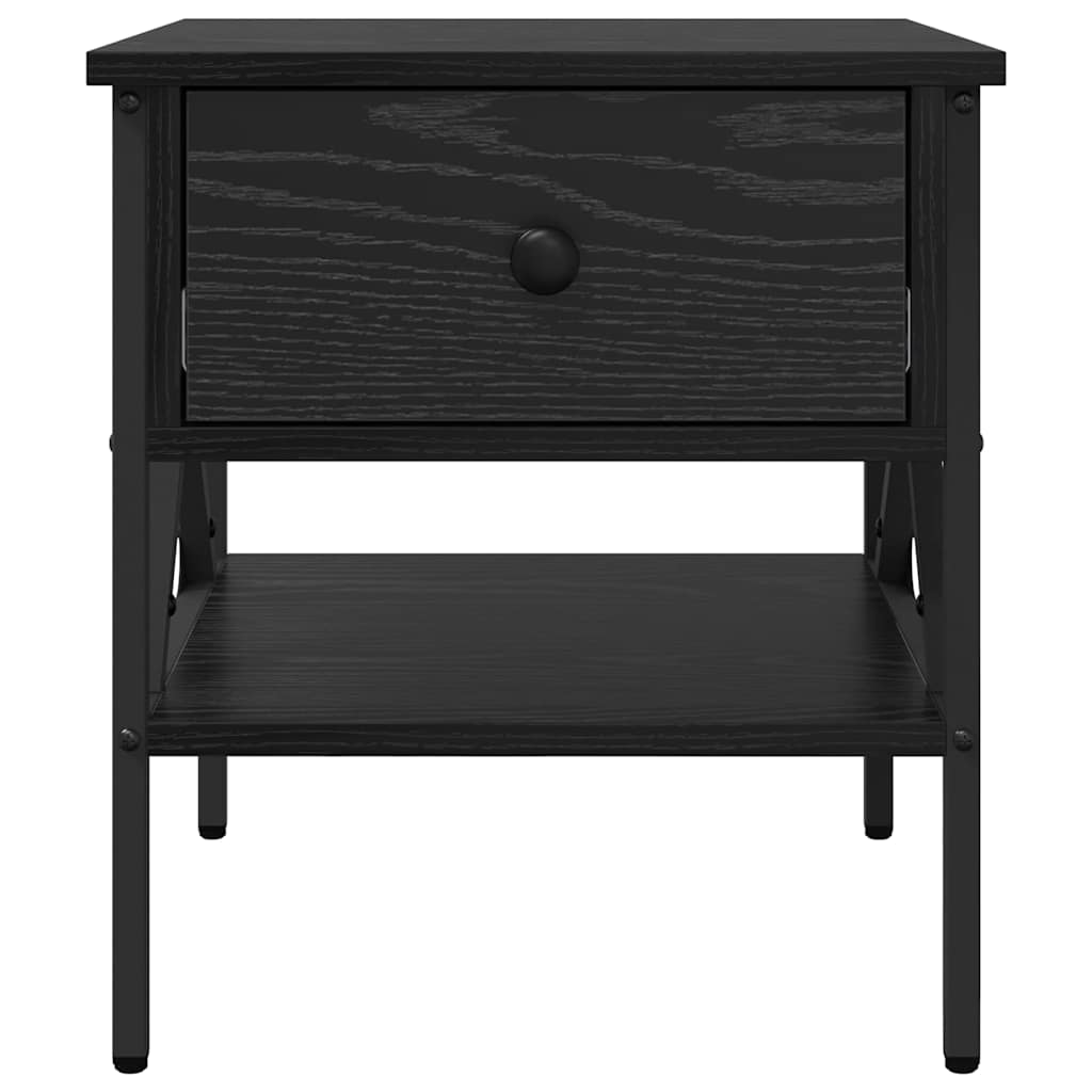 Comodino con cassetto Rovere nero 40 x 42 x 45 cm