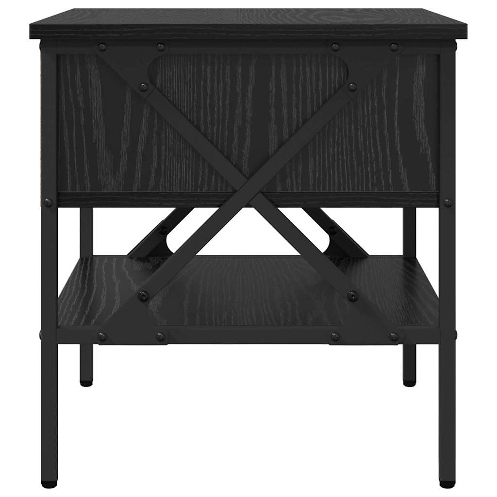Comodino con cassetto Rovere nero 40 x 42 x 45 cm
