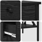 Comodino con cassetto 2 pcs Rovere nero 40 x 42 x 45 cm