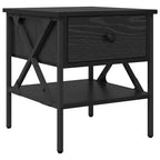 Comodino con cassetto 2 pcs Rovere nero 40 x 42 x 45 cm
