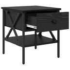 Comodino con cassetto 2 pcs Rovere nero 40 x 42 x 45 cm