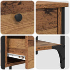 Armadio da Notte con cassetto 2 pcs Marrone 33.5 x 36 x 70 cm