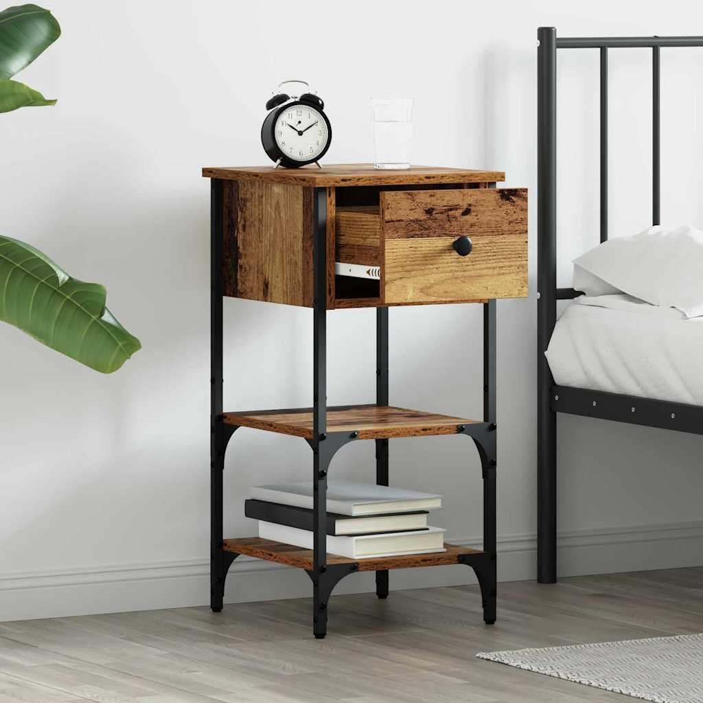 Armadio da Notte con cassetto 2 pcs Marrone 33.5 x 36 x 70 cm