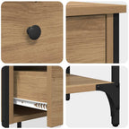 Armadio da Notte con cassetto 2 pcs Marrone 33.5 x 36 x 70 cm