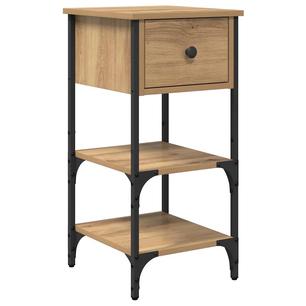 Armadio da Notte con cassetto 2 pcs Marrone 33.5 x 36 x 70 cm