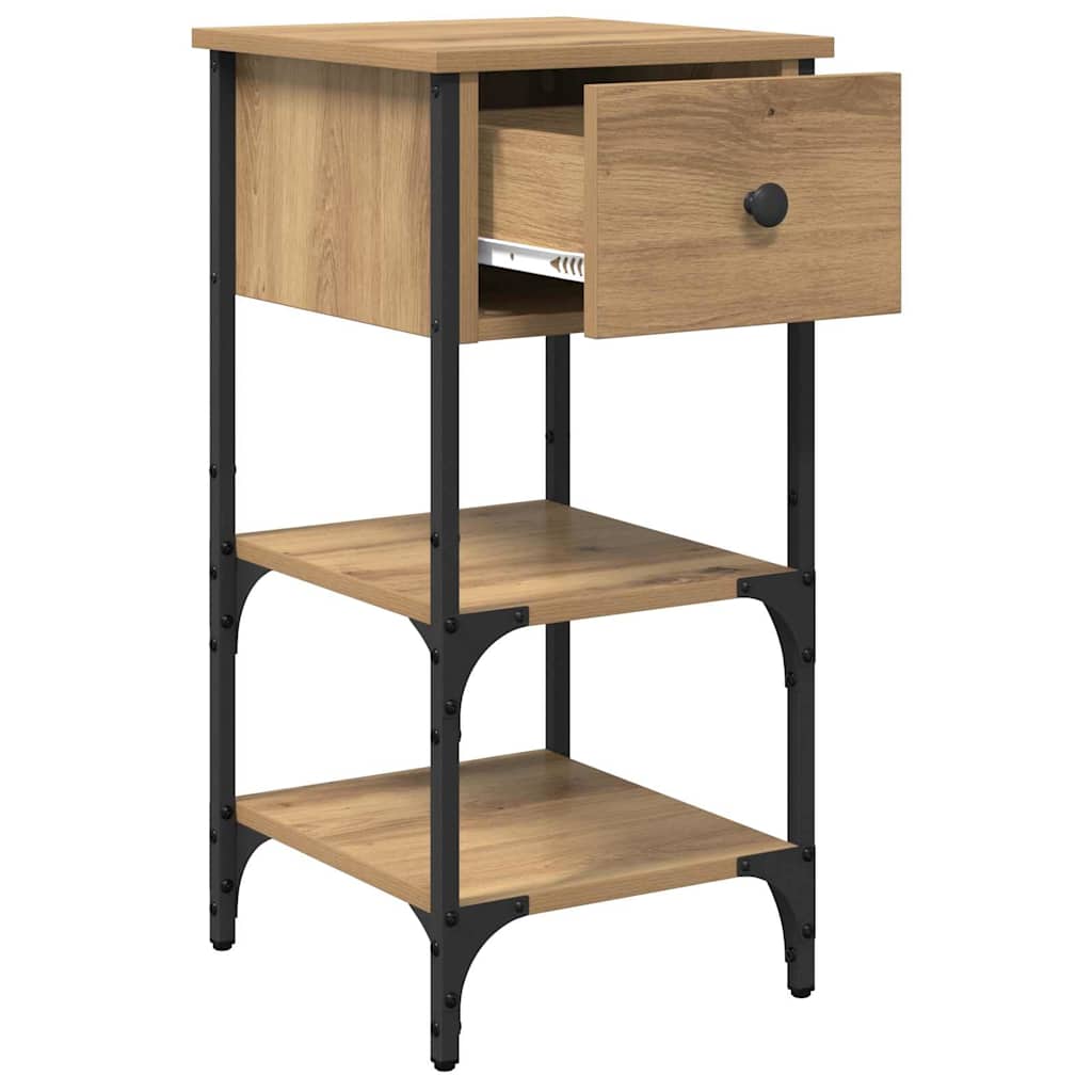 Armadio da Notte con cassetto 2 pcs Marrone 33.5 x 36 x 70 cm
