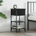 Armadio da Notte con cassetto Rovere Nero 33.5 x 36 x 70 cm