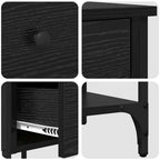Armadio da Notte 2 pcs Rovere Nero 33.5 x 36 x 70 cm