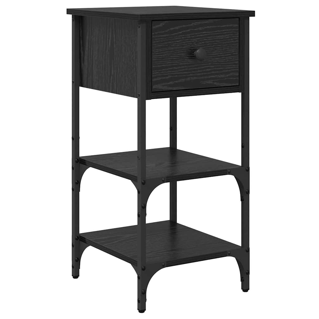 Armadio da Notte 2 pcs Rovere Nero 33.5 x 36 x 70 cm
