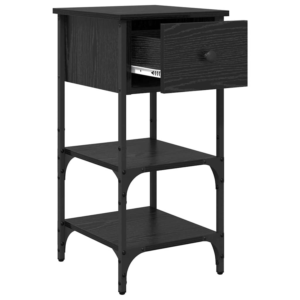 Armadio da Notte 2 pcs Rovere Nero 33.5 x 36 x 70 cm