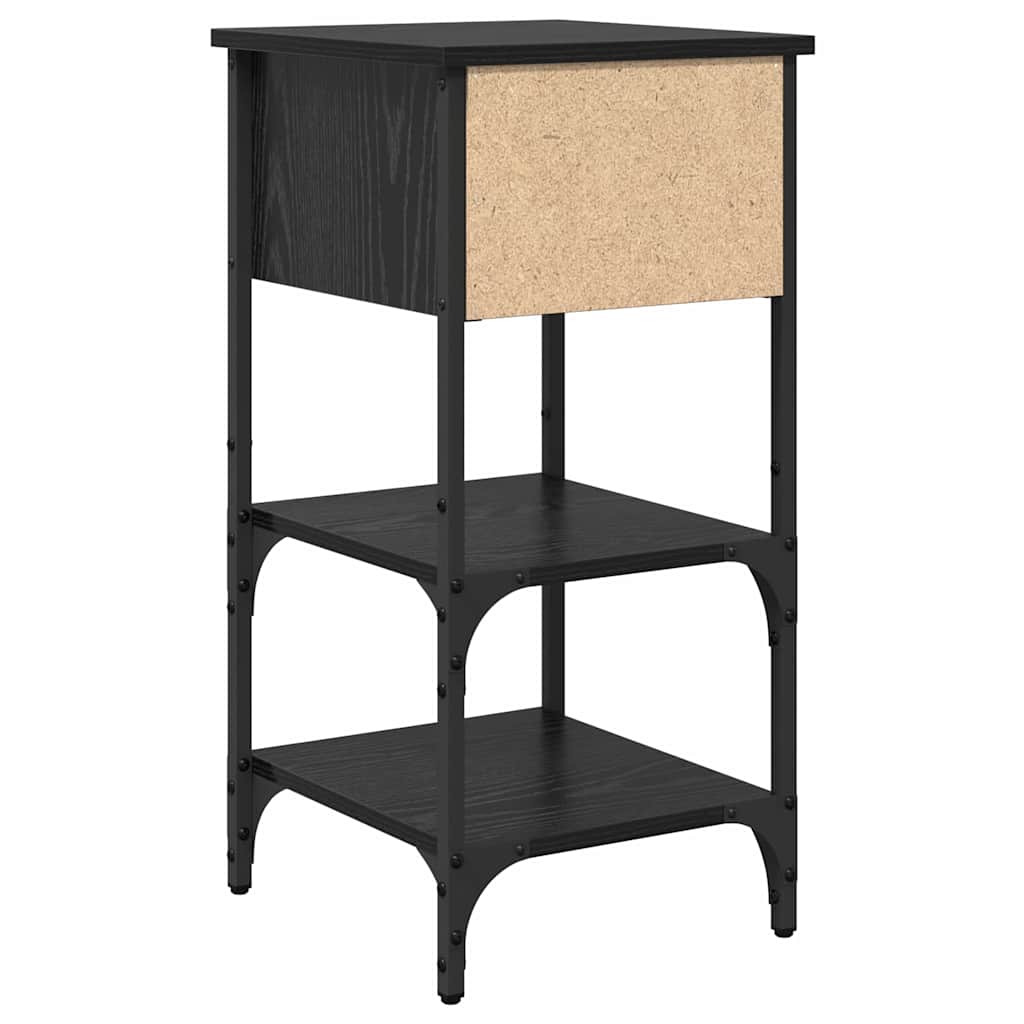 Armadio da Notte 2 pcs Rovere Nero 33.5 x 36 x 70 cm