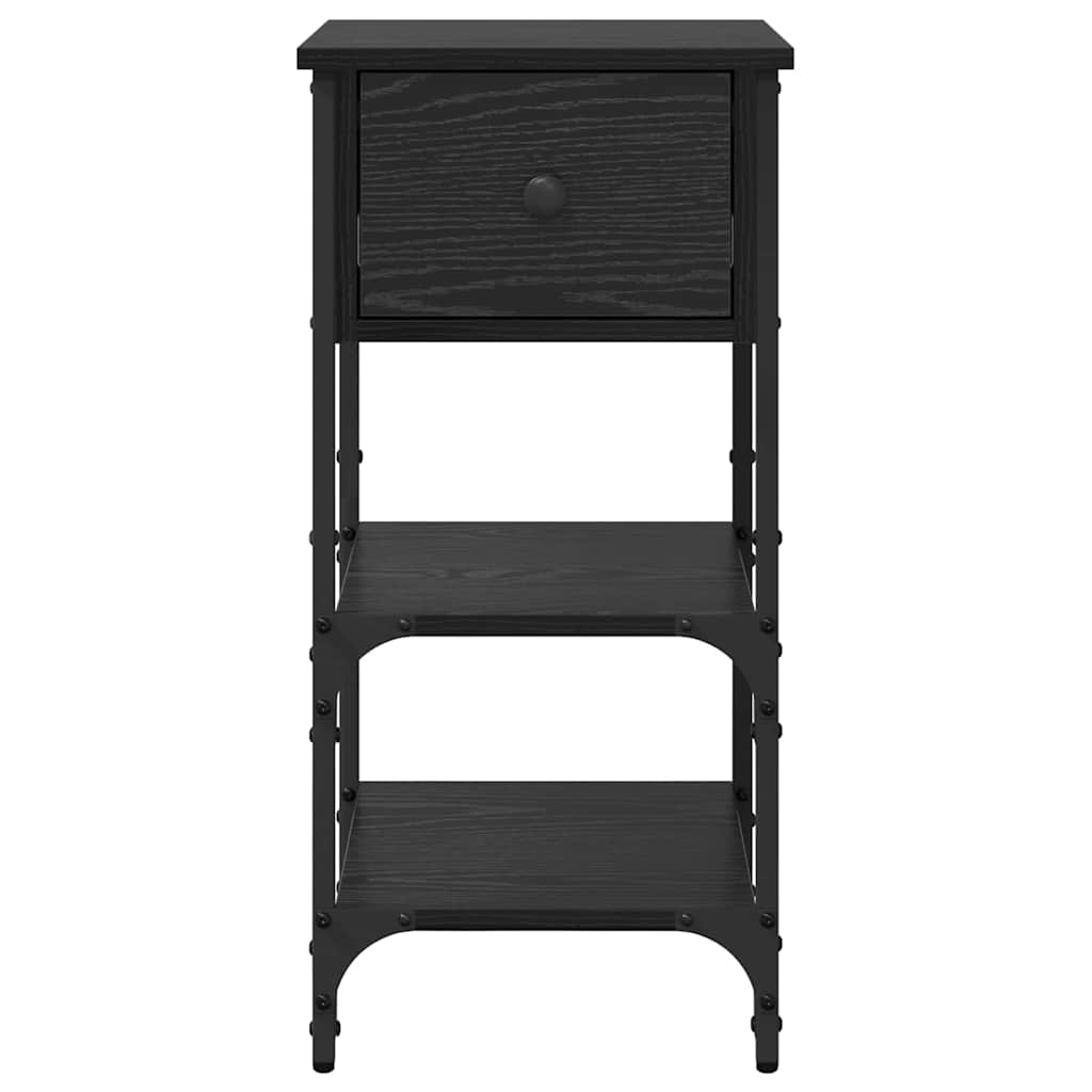 Armadio da Notte 2 pcs Rovere Nero 33.5 x 36 x 70 cm