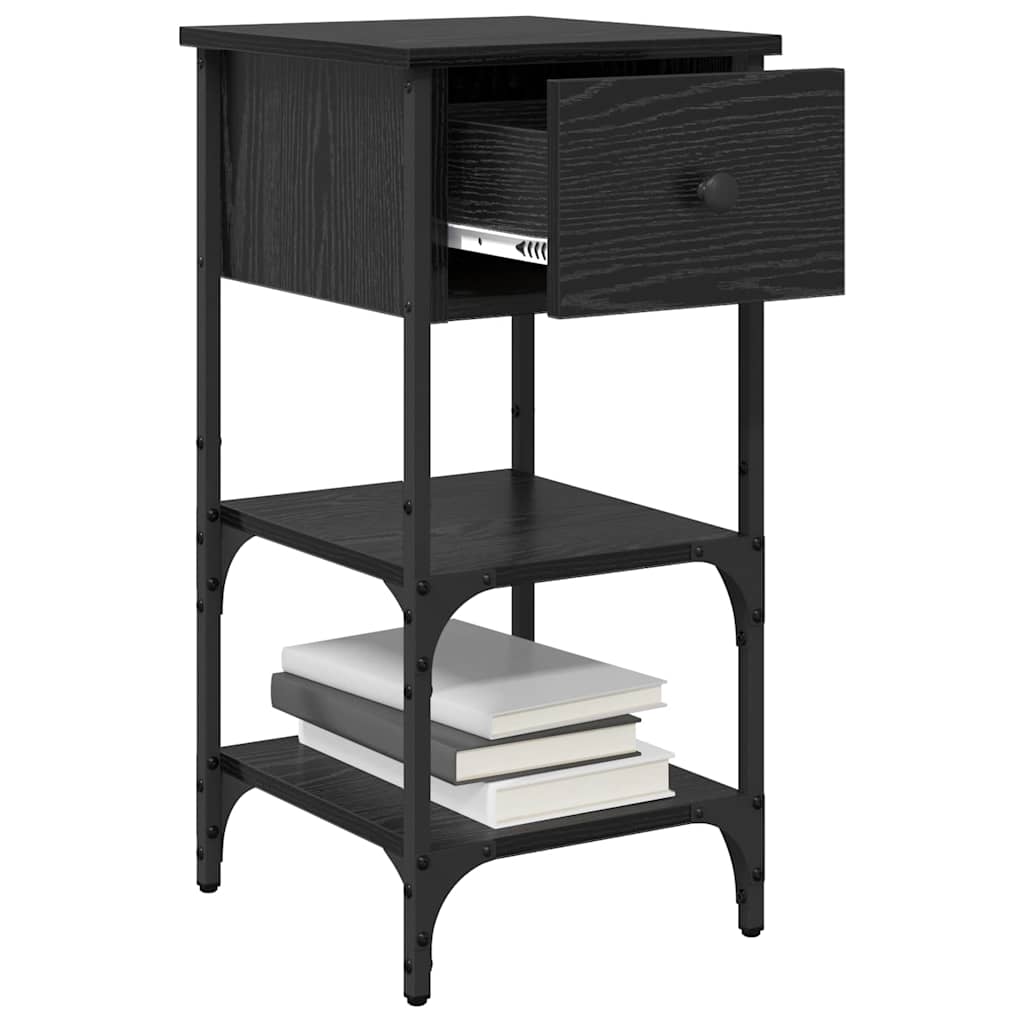Armadio da Notte 2 pcs Rovere Nero 33.5 x 36 x 70 cm