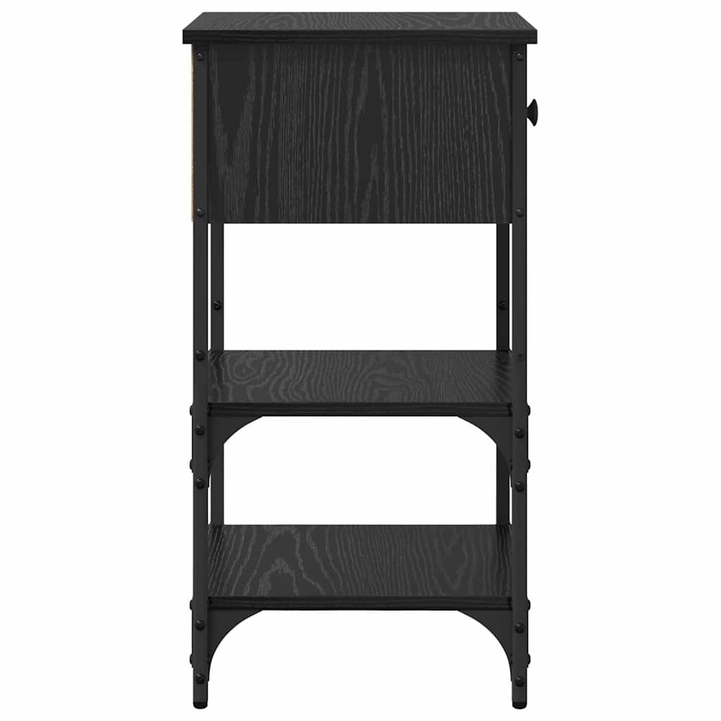 Armadio da Notte 2 pcs Rovere Nero 33.5 x 36 x 70 cm