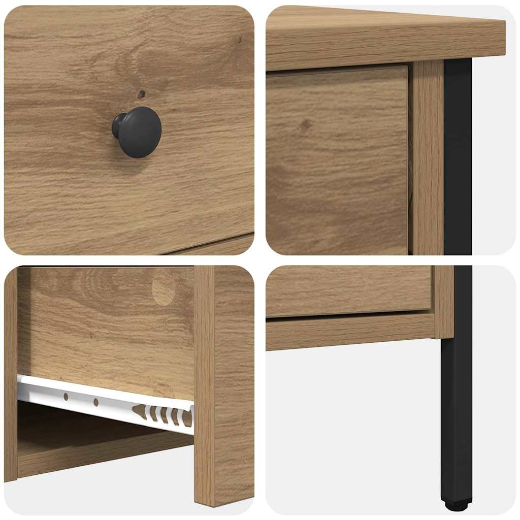 Comodino con cassetto rovere artigianale 40 x 42 x 50 cm