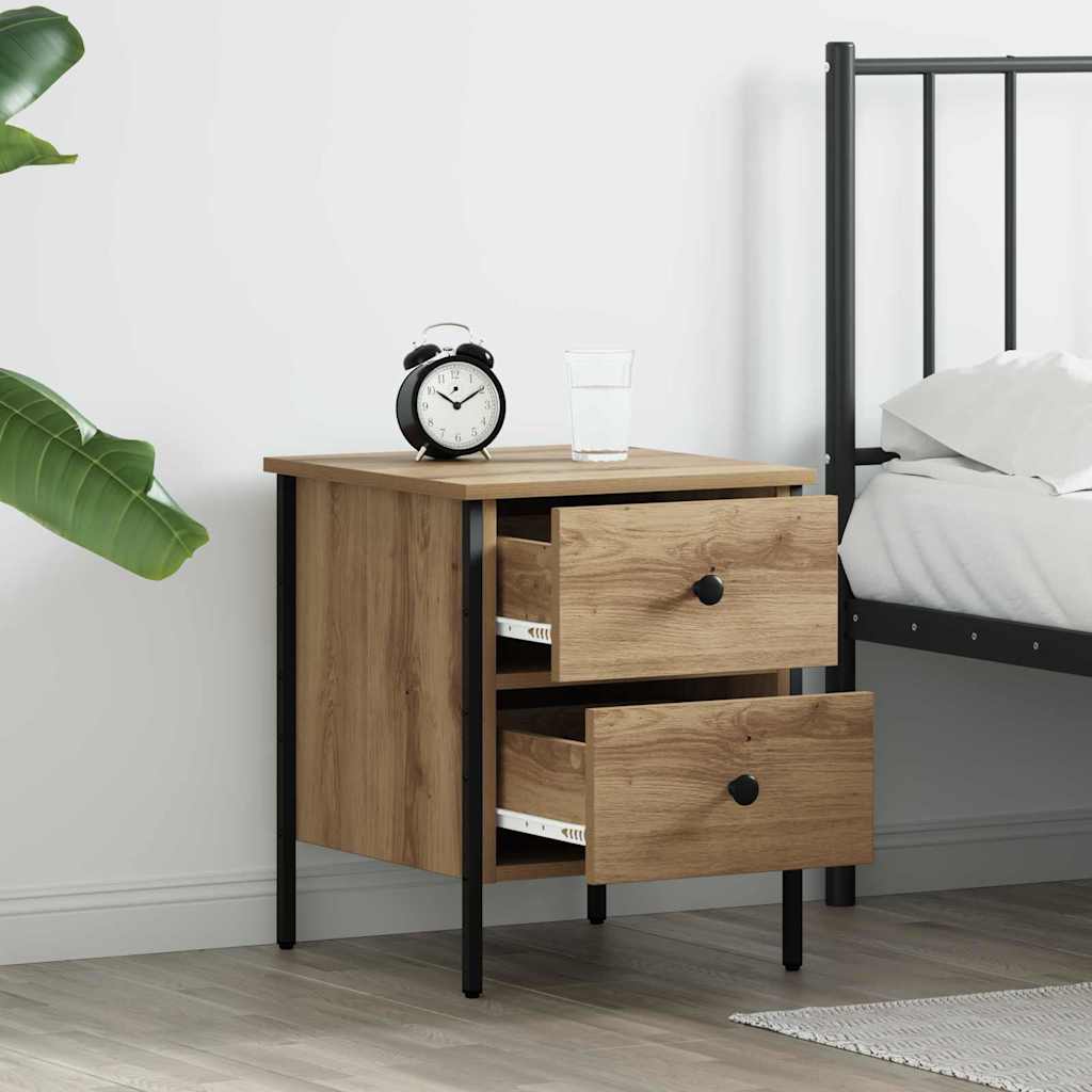 Comodino con cassetto rovere artigianale 40 x 42 x 50 cm