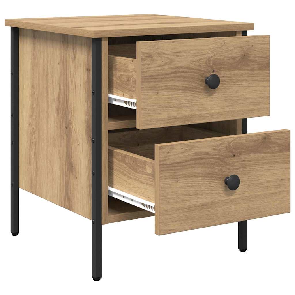 Comodino con cassetto rovere artigianale 40 x 42 x 50 cm