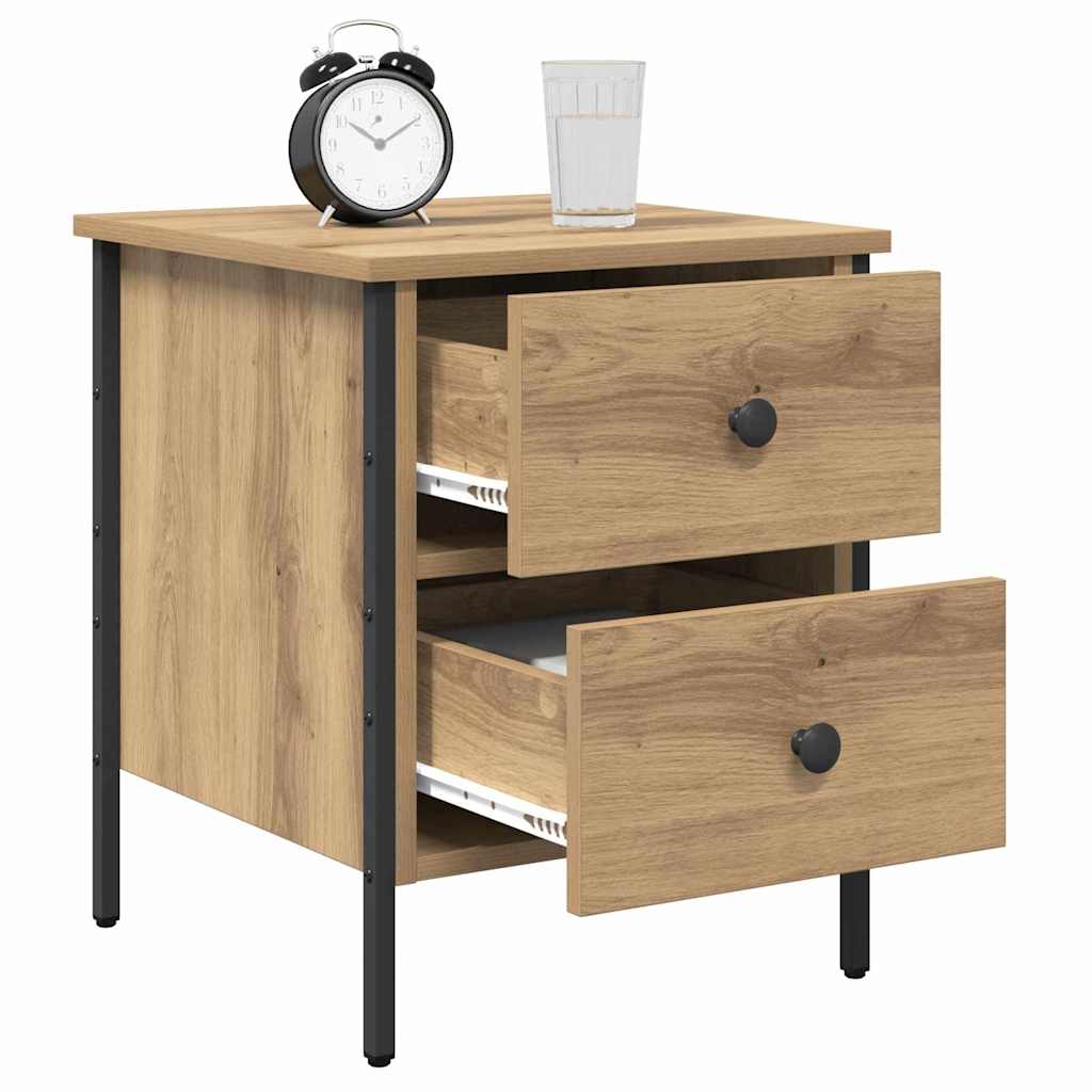 Comodino con cassetto rovere artigianale 40 x 42 x 50 cm