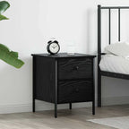 Comodino con cassetto Rovere nero 40 x 42 x 50 cm