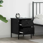 Comodino con cassetto Rovere nero 40 x 42 x 50 cm