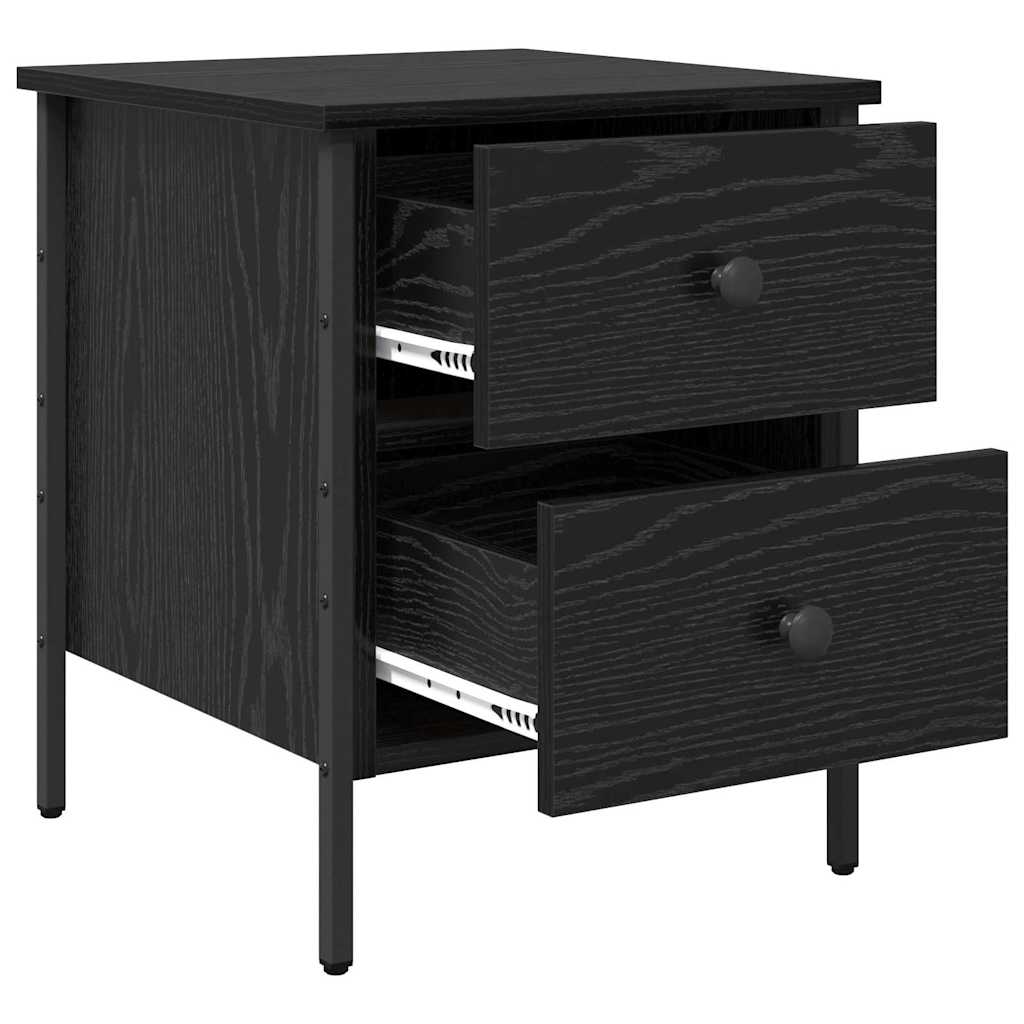 Comodino con cassetto Rovere nero 40 x 42 x 50 cm