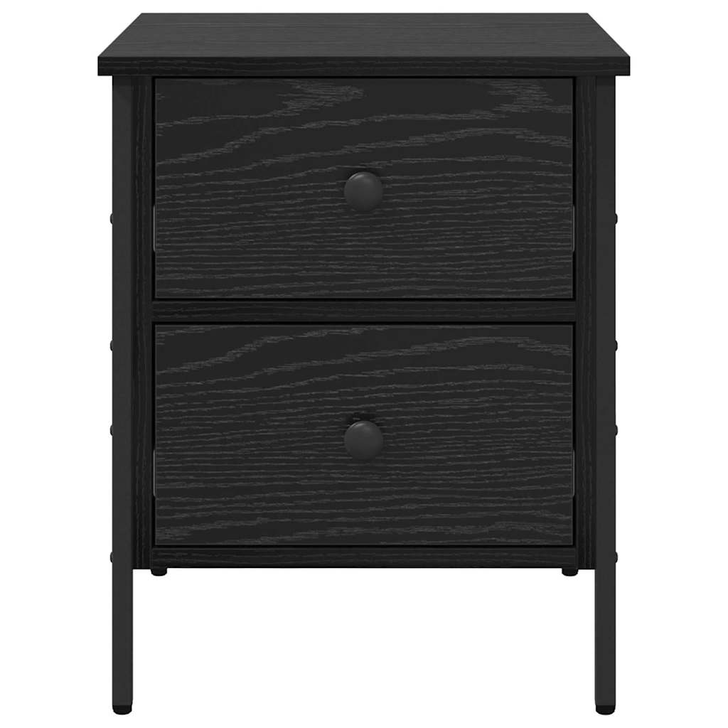 Comodino con cassetto Rovere nero 40 x 42 x 50 cm