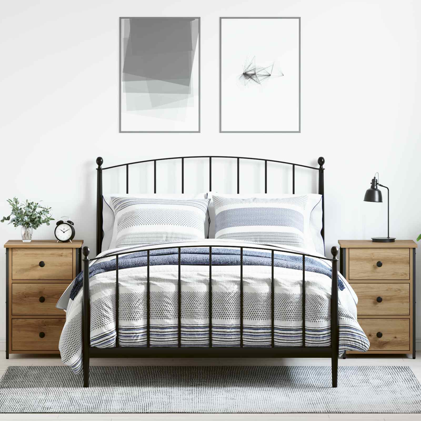 Armadio da Notte con cassetto 2 pcs Marrone 40 x 36 x 60 cm