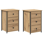Armadio da Notte con cassetto 2 pcs Marrone 40 x 36 x 60 cm