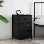 Armadio da Notte con cassetto Rovere Nero 40 x 36 x 60 cm