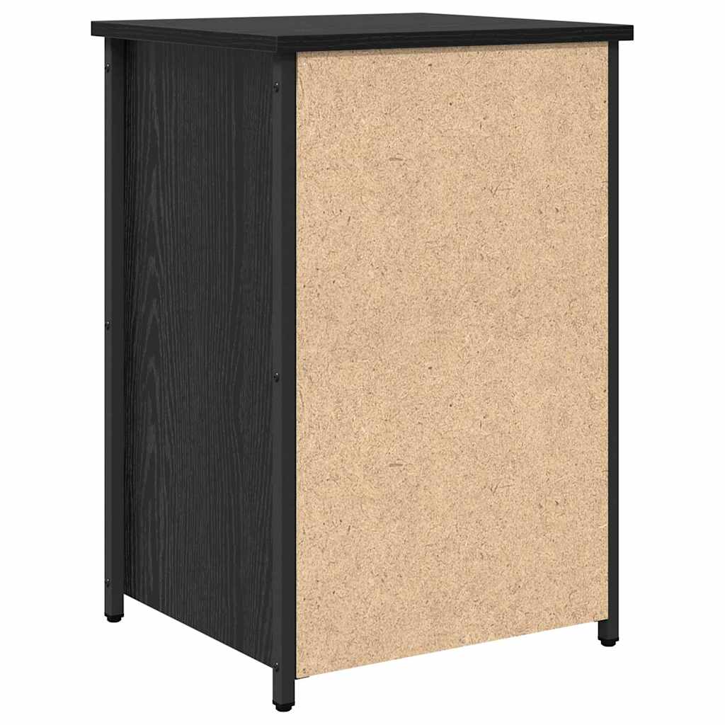 Armadio da Notte con cassetto Rovere Nero 40 x 36 x 60 cm