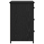 Armadio da Notte con cassetto Rovere Nero 40 x 36 x 60 cm