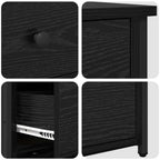 Armadio da Notte con cassetto 2 pcs Rovere Nero 40 x 36 x 60 cm