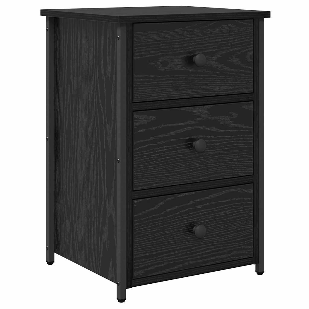 Armadio da Notte con cassetto 2 pcs Rovere Nero 40 x 36 x 60 cm