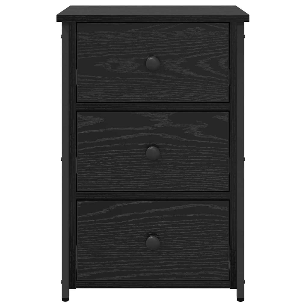 Armadio da Notte con cassetto 2 pcs Rovere Nero 40 x 36 x 60 cm