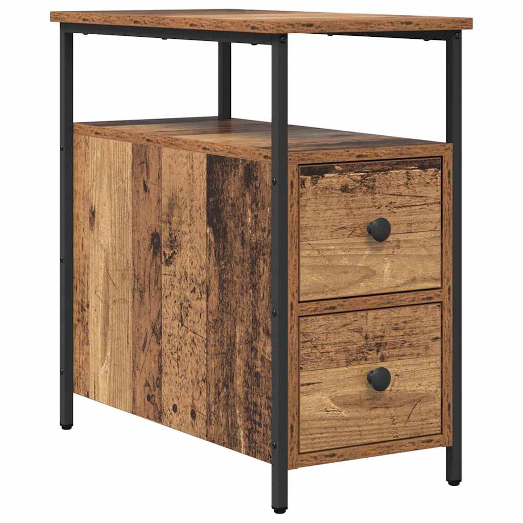 Armadio da Notte con cassetto Legno vecchio 30 x 60 x 60 cm