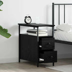 Armadio da Notte Rovere nero 30 x 60 x 60 cm Legno multistrato