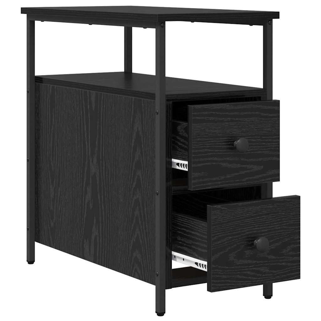 Armadio da Notte Rovere nero 30 x 60 x 60 cm Legno multistrato