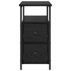 Armadio da Notte con cassetto 2 pcs Rovere nero 30 x 60 x 60 cm